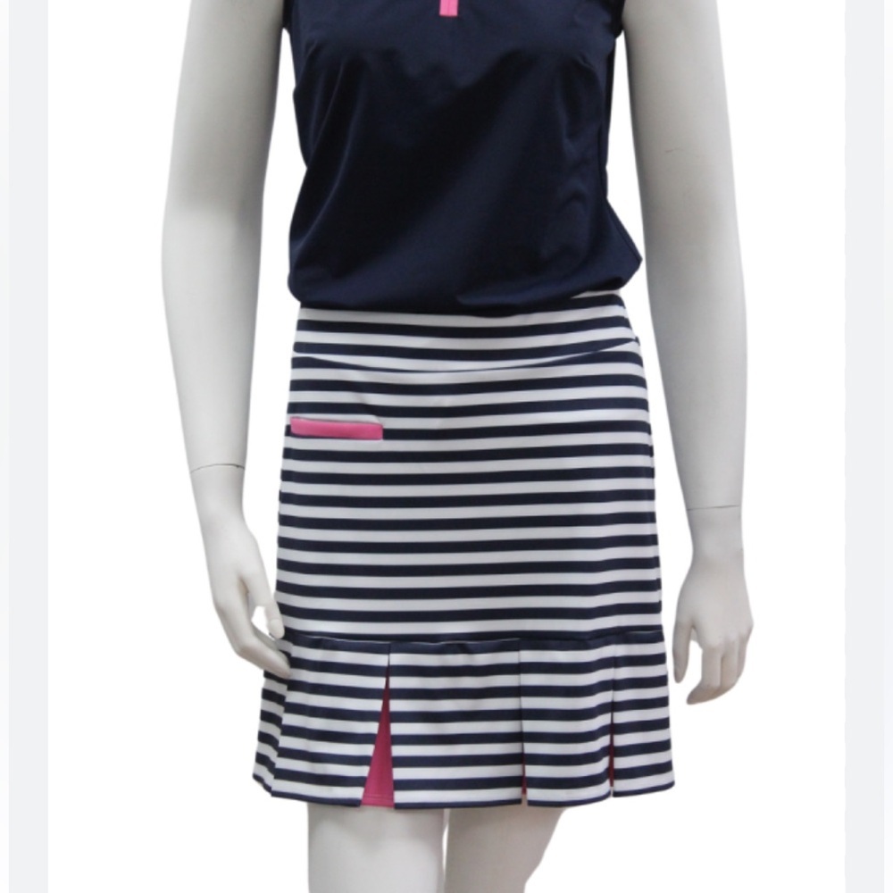 Melly M Navy and White Striped Mini Skirt. Size S